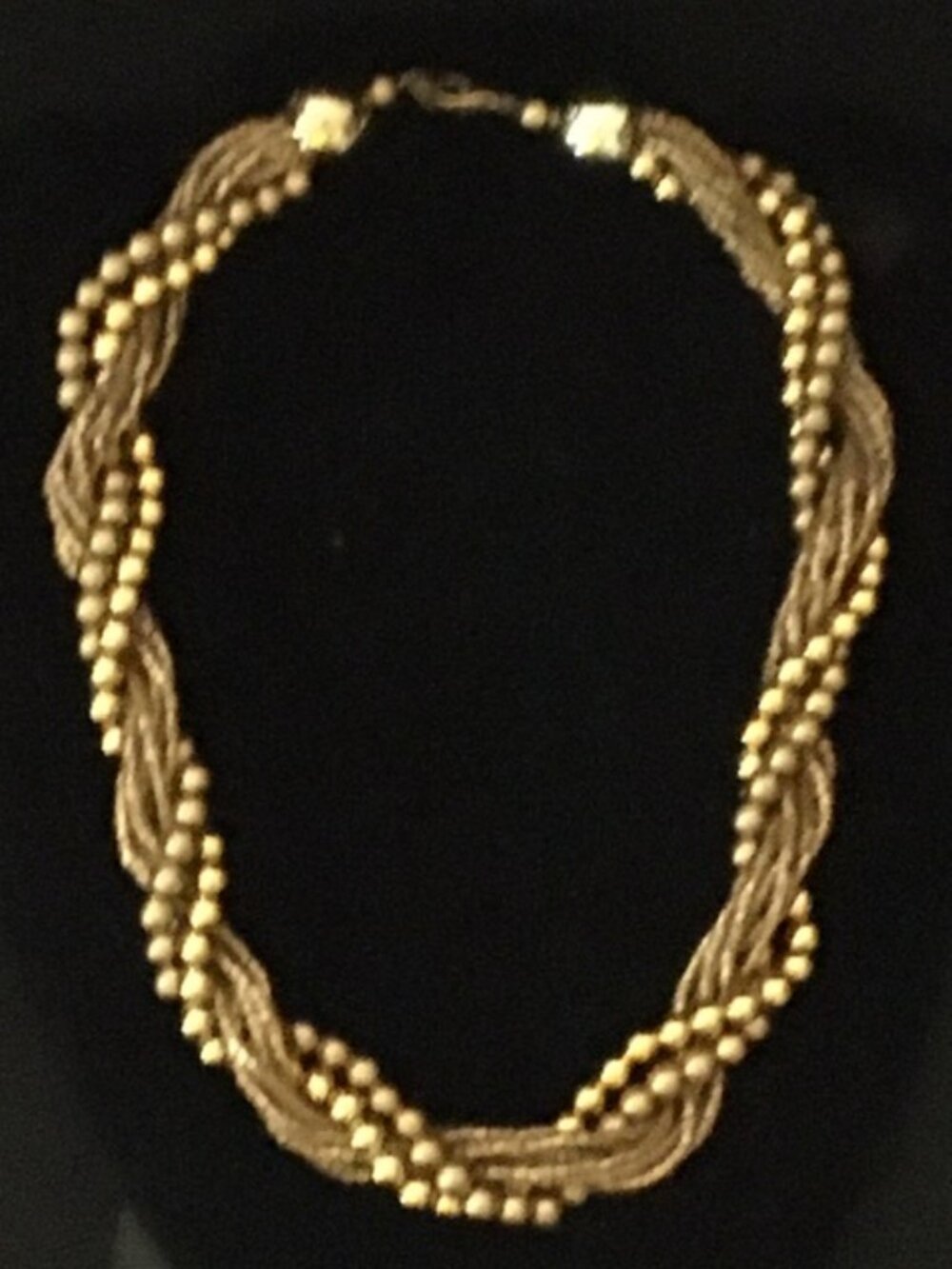 Vintage Chic 70s/80s/90s Carolee-Style Multi-Strand Gold Beaded Torsade Necklace